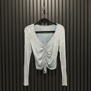 American Eagle Soft and Sexy Runched Long Sleeve Shirt